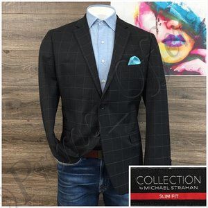 Collection Mens Blazer Sport Coat Two Button‎ Casual Jacket Size 46R Wool Suits